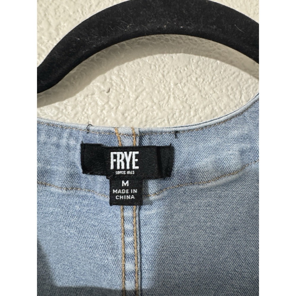 Frye Denim Dress Sz M Womens Summer Boho Preppy Festival Mini - Picture 3 of 7